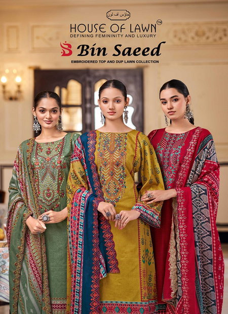 House Of Lawn Bin Saeed Cotton Digital Printed Wholesale Pakistani Suits In India